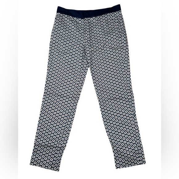 Zara cropped dress pants, Small, geometric pattern, blue, Office Event Casual - Picture 2 of 7